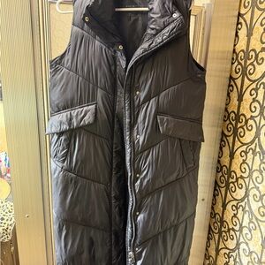 Long Quilted Puffer Vest Jacket - Black MOHITO BRAND